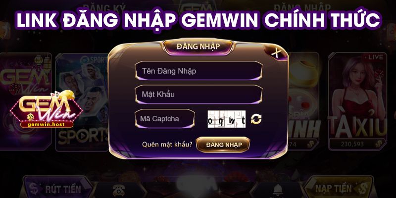 Bạn cũng có thể đăng nhập GemWin khi link bị chặn